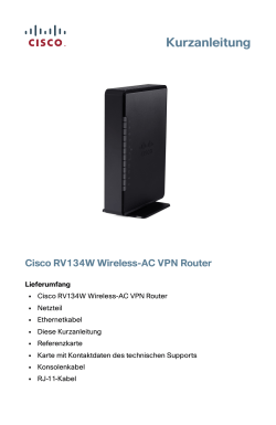 Cisco RV134W VDSL2 Wireless-AC VPN Router Quick Start Guide (German)