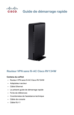 Cisco RV134W VDSL2 Wireless-AC VPN Router Quick Start Guide (French)