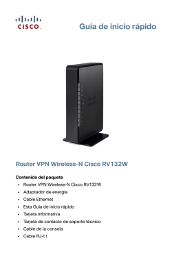 Cisco RV132W ADSL2+ Wireless-N VPN Router Quick Start Guide (Spanish)