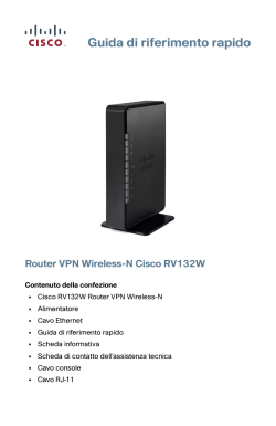 Cisco RV132W ADSL2+ Wireless-N VPN Router Quick Start Guide (Italian)