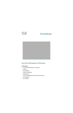 Cisco RV132W ADSL2+ Wireless-N VPN Router Quick Start Guide (German)