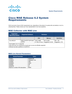 Cisco WAE Release 6.2 System Requirements