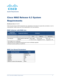 Cisco WAE Release 6.3 System Requirements