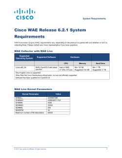 Cisco WAE 6.2.1 System Requirements