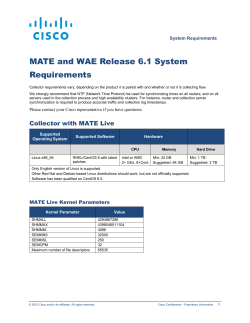 Cisco MATE and WAE 6.1 System Requirements