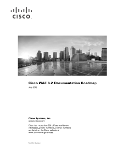 Cisco WAE 6.2 Documentation Roadmap