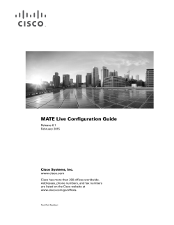 Cisco MATE Live 6.1 Configuration Guide