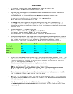 Relativpronomen summary sheet