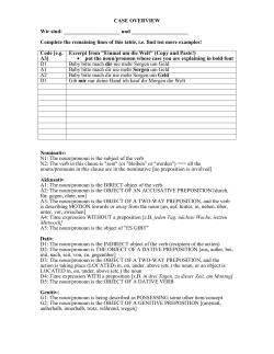 Case Overview handout
