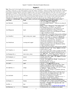annotated Kapitel 3 vocabulary list