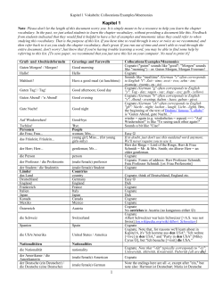 annotated Kapitel 1 vocabulary list