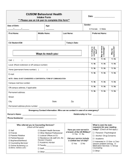 Initial Intake Form