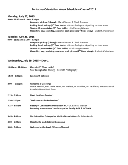 Tentative Schedule