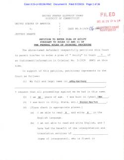 United States of America v. Jeffrey Krantz Jeff Krantz Statement