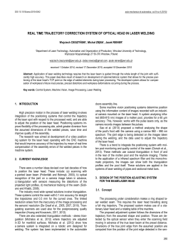 Real time Trajectory Correction System of Optical Head In Laser Welding