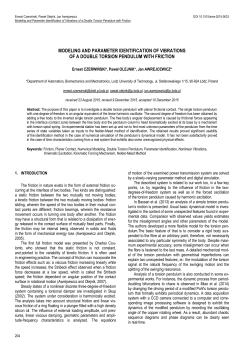 Modeling and Parameter Identification of Vibrations of a Double Torsion Pendulum with Friction&nbsp;