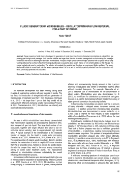 Fluidic Generator of Microbubbles &ndash; Oscillator with Gas Flow Reversal for a Part of Period