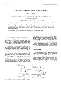 Modelling and Numerical Analysis Of Assembly System