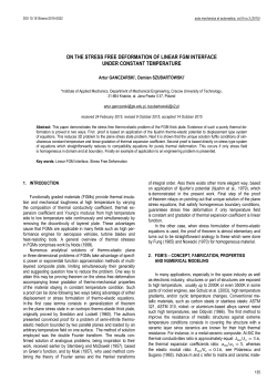 On the Stress Free Deformation of linear FGM interface under Constant Temperature