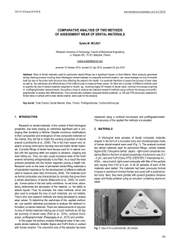 Comparative Analysis of Two Methods of Assessment Wear of Dental Materials