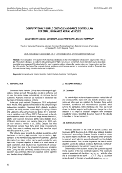 Computationaly Simple Obstacle Avoidance &nbsp;Control Law for Small Unmanned Aerial Vehicles
