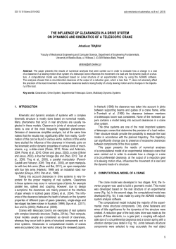 The Influence of Clearances in a Drive System on dynamics and Kinematics of a Telescopic Crane