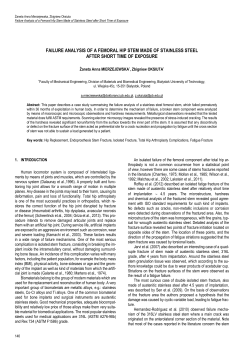 Failure Analysis of a Femoral Hip Stem Made of Stainless Steel after Short Time of Exposure
