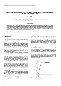 Constitutive Modelling and Identification of Parameters of 316L Stainless Steel at Cryogenic Temperatures