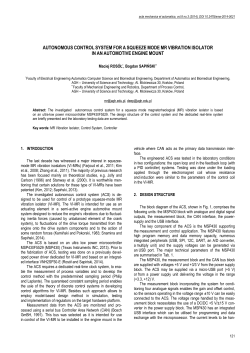 Autonomous Control System for a Squeeze Mode MR Vibration Isolator in an Automotive Engine Mount