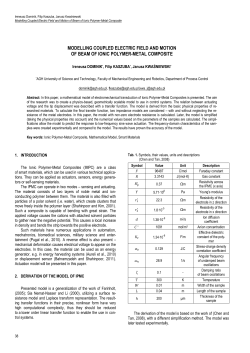Modelling Coupled Electric Field and Motion of Beam of Ionic Polymer-Metal Composite