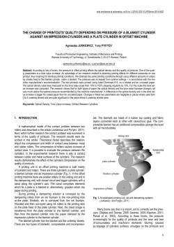 The Change of Printouts' Quality Depending on Pressure of a Blanket Cylinder Against an Impression Cylinder&nbsp;and a Plate Cylinder In Offset Machine