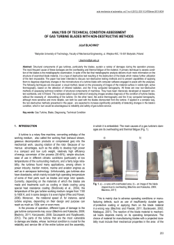 Analysis of Technical Condition Assessment of Gas Turbine Blades with Non-Destructive Methods