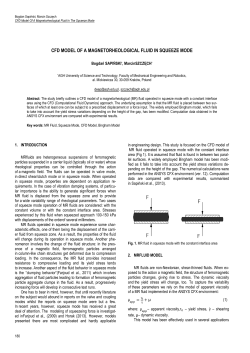 CFD Model Of A Magnetorheological Fluid In The Squeeze Mode