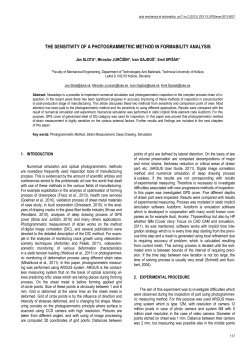 The Sensitivity of a Photogrammetric Method in Formability Analysis