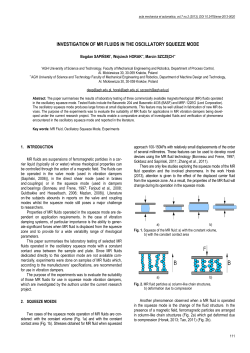 Investigation of&nbsp; MR Fluid in the Oscillatory Squeeze Mode