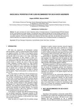 Rheological Properties of MR Fluids Recommended for Use in Shock Absorbers