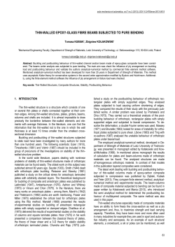 Thin-Walled Epoxy-Glass Fibre Beams Subjected to Pure Bending