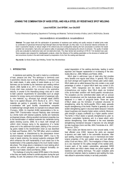 Joining the Combination of AHSS Steel and HSLA Steel by Resistance Spot Welding