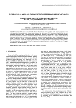 The Influence of Saliva and Its Substitutes on&nbsp; Corrosion of&nbsp; Some Implant Alloys