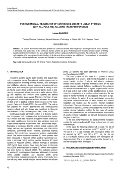 Positive Minimal Realization of Continuous-Discrete Linear Systems with All-Pole and All-Zero Transfer Function