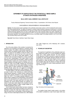 Experiment of Gasification of the Synthetically Mixed Sample of Waste in Nitrogen Atmosphere