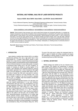 Material and Thermal Analysis of Laser Sintered Products