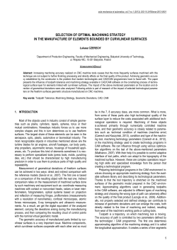 Selection of Optimal Machining Strategy in the Manufacture of Elements Bounded by Curvilinear Surfaces