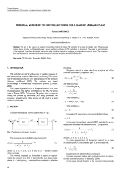 Analitical Method of PID Controller Tuning for a Class of Unstable Plant