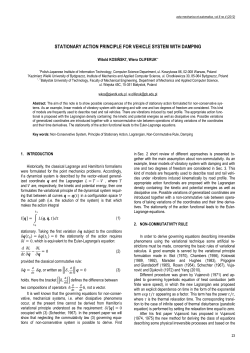 Stationary Action Principle for Vehicle System with Damping
