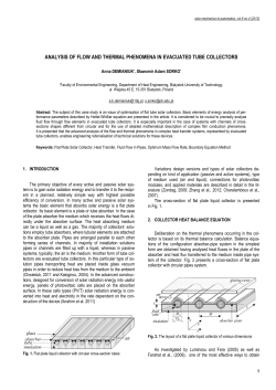 Analysis of Flow and Thermal Phenomena In Evacuated Tube Collectors