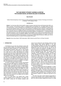 Fast and Energy Efficient Learning Algorithm&nbsp; for Kohonen Neural Network Realized in Hardware