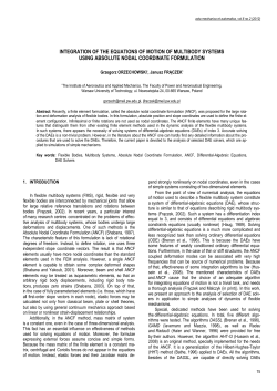Integration of the Equations of Motion of Multibody Systems Using Absolute Nodal Coordinate Formulation