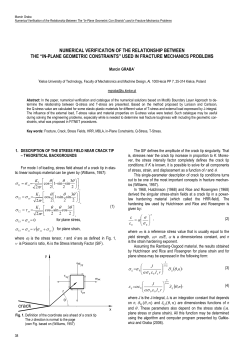 Numerical Verification of the Relationship Between The &ldquo;In-Plane Geometric Con-Straints&rdquo; used in Fracture Mechanics Problems