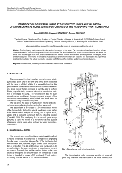 Identification of Internal Loads at the Selected Joints and Validation of a Biomechanical Model During Performance of the Handspring Front Somersault